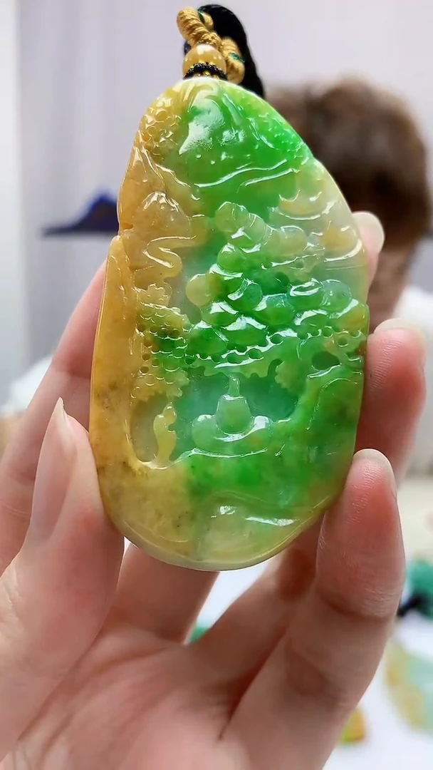 定制翡翠未镶嵌4868zm-毛货挂件山水126