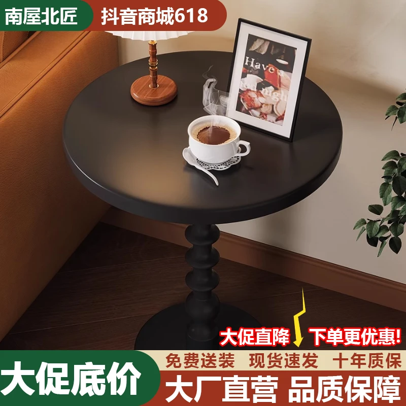 美式轻奢实木沙发边几边柜角几家用置物架床头床边迷你小茶几桌子