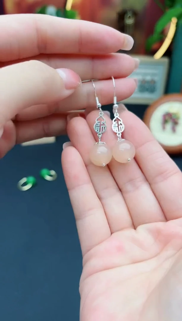 玛瑙/玉髓耳饰银S925镶嵌526000