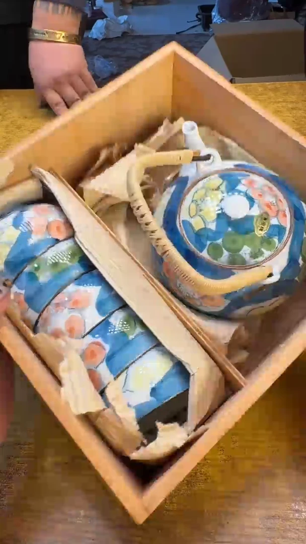 瓷器瓷器瑕疵破破132磕了一壶五杯