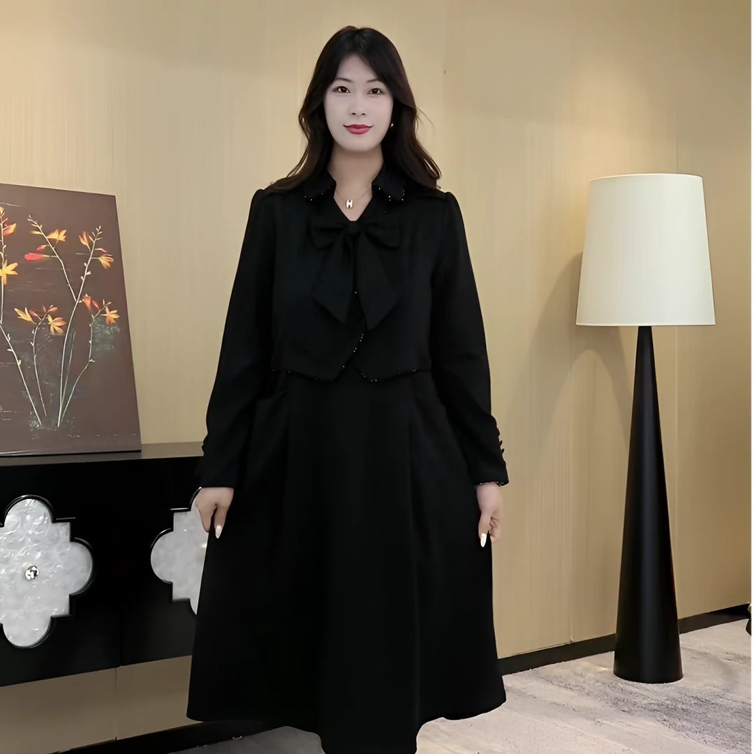 薇姐定制轻奢女装秋季新款优雅时尚大方精致显瘦连衣裙女ZB6562