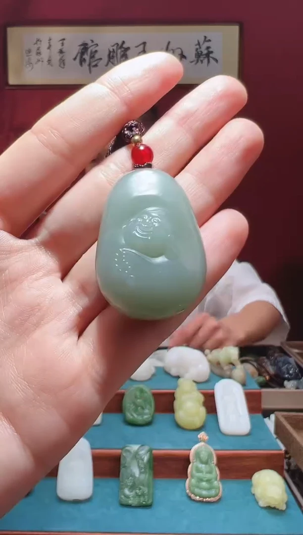 和田玉未镶嵌吊坠(不含链)1