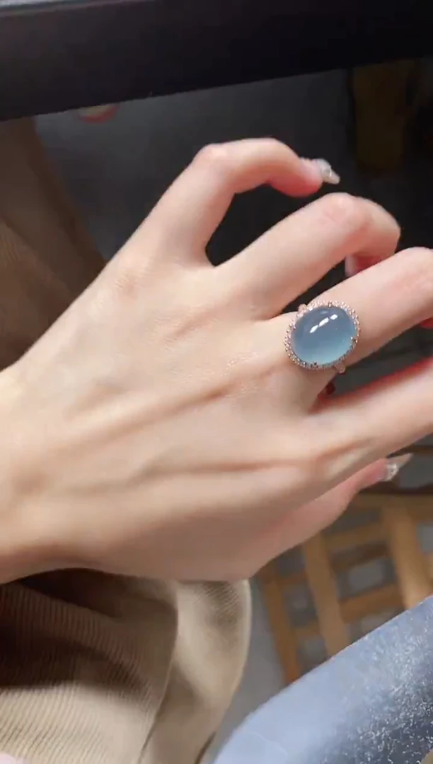 银S925镶嵌戒指翡翠15511