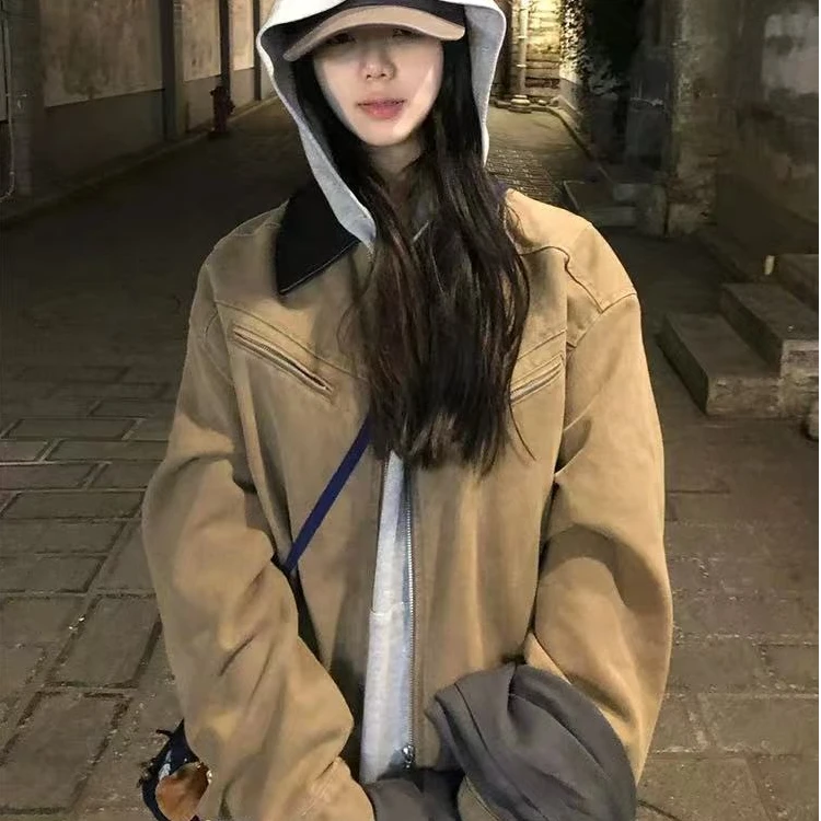 美式复古底特律高级感夹克男款秋冬季潮牌美拉德cleanfit工装外套