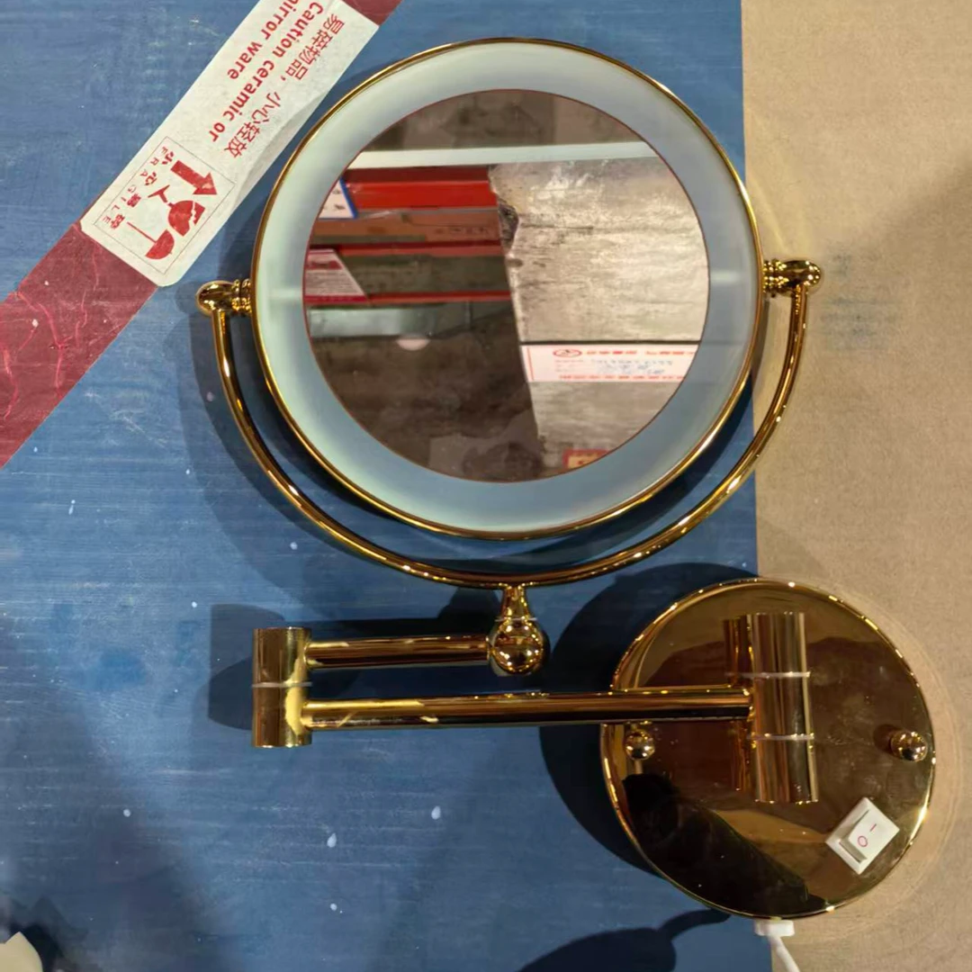 德尔曼卫生间金色风格化妆镜