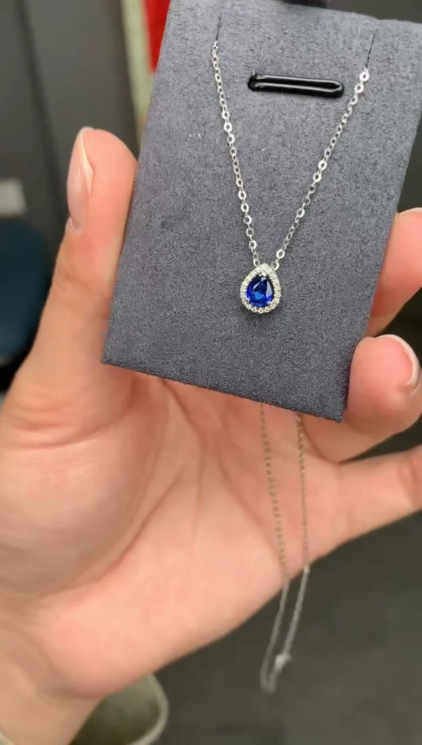【闪购商品】蓝宝石项链18K金镶嵌34分皇家蓝项链