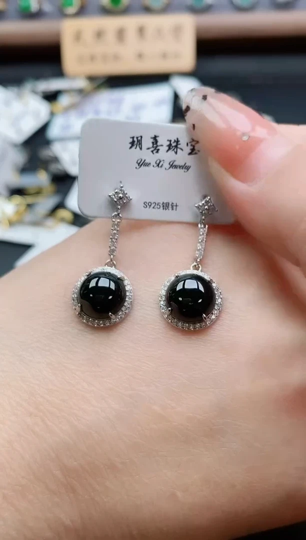 银S925镶嵌戒指翡翠1