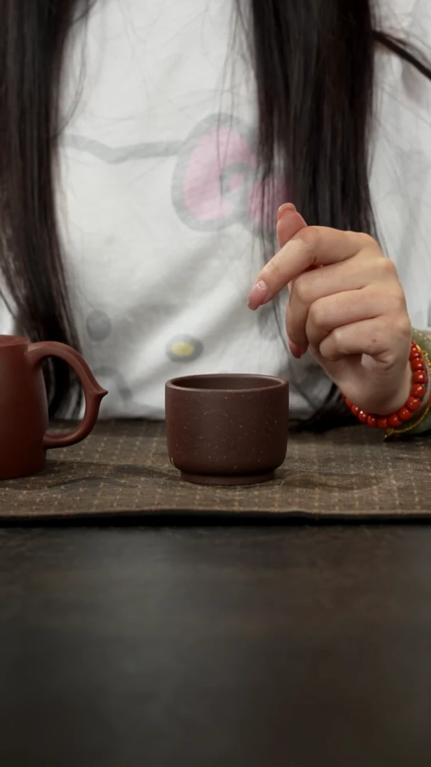茶壶紫砂紫泥圆口杯80cc
