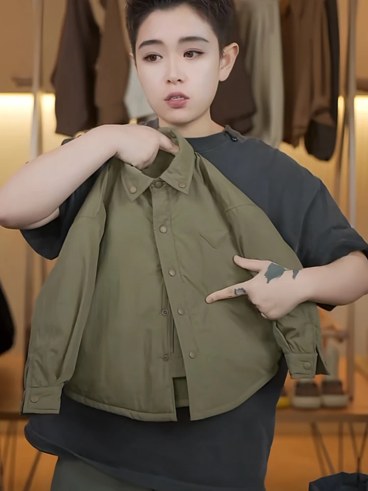 【小棉袄】儿童休闲秋冬新款韩版时尚加绒加厚内搭男童衬衫棉衣外套