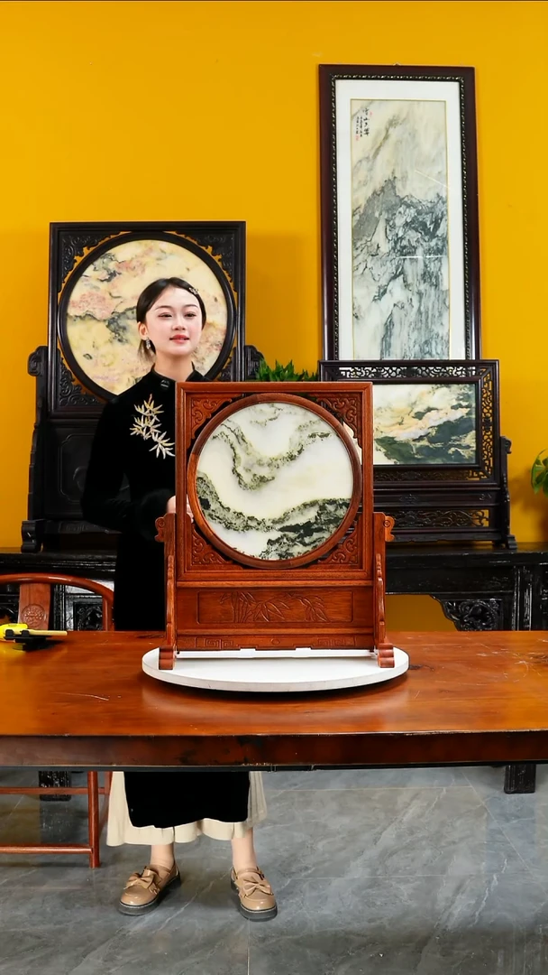 石材天然大理石画摆件