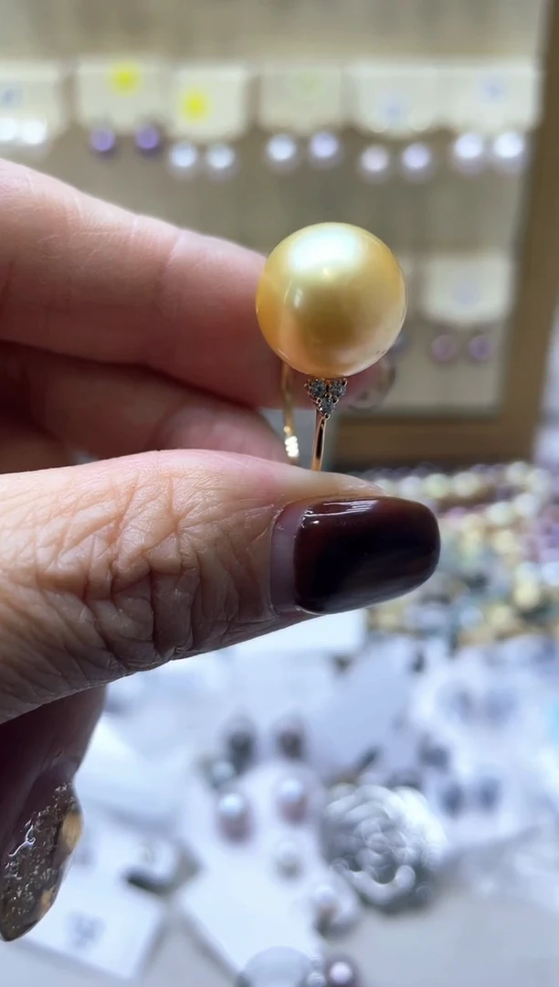 【闪购商品】海水珍珠戒圈18K金镶嵌2