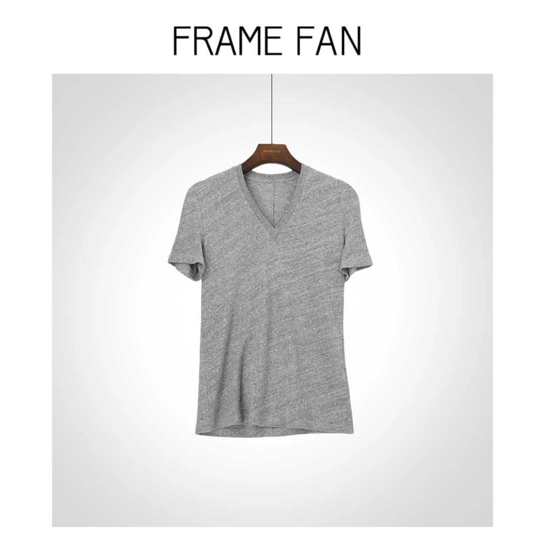 【FRAME FAN】“F家” 花灰V领修身打底半袖T恤 理性消费