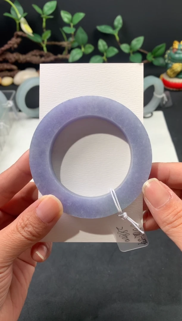 未镶嵌手镯定制翡翠满紫圆条53-54