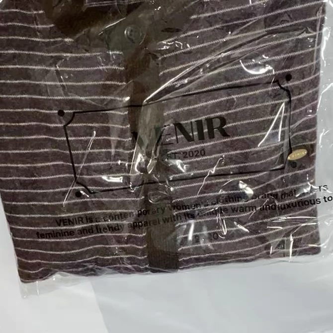 ［小小布］no退换-东大门正品v5e绛紫色条纹小标针织上衣