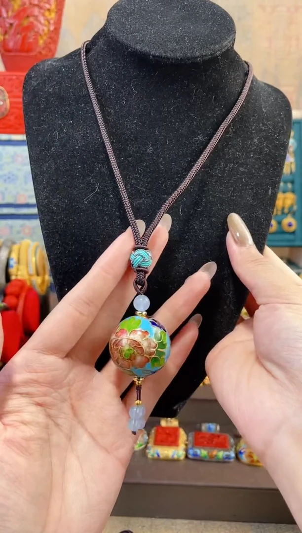 【闪购商品】非遗景泰蓝银蓝3.0单珠编绳款天蓝