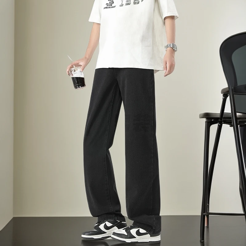 【时尚牛仔裤】夏季宽松阔腿潮流百搭长裤潮流牛仔裤新款牛仔裤男款
