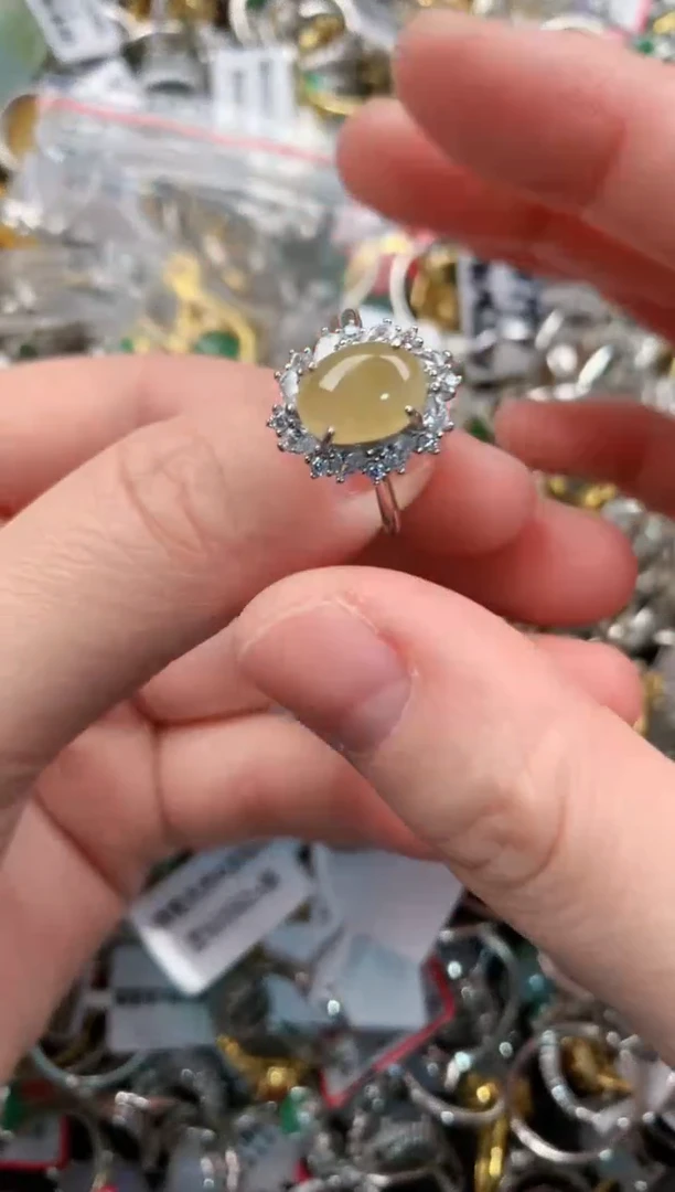 银S925镶嵌戒指翡翠111   5