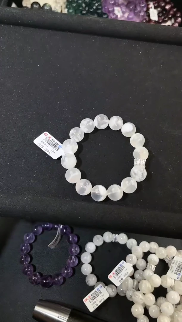 水晶手链合金多样性发一Q2白雪花13mm