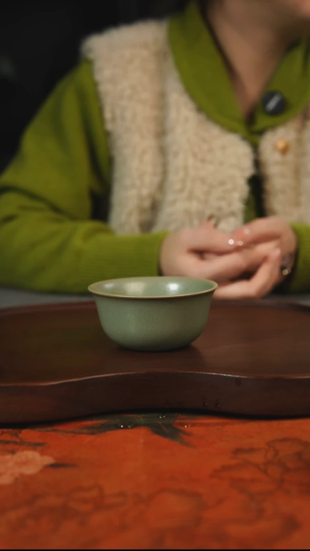 杯子瓷青**行汝州原产地原矿仿古老釉q