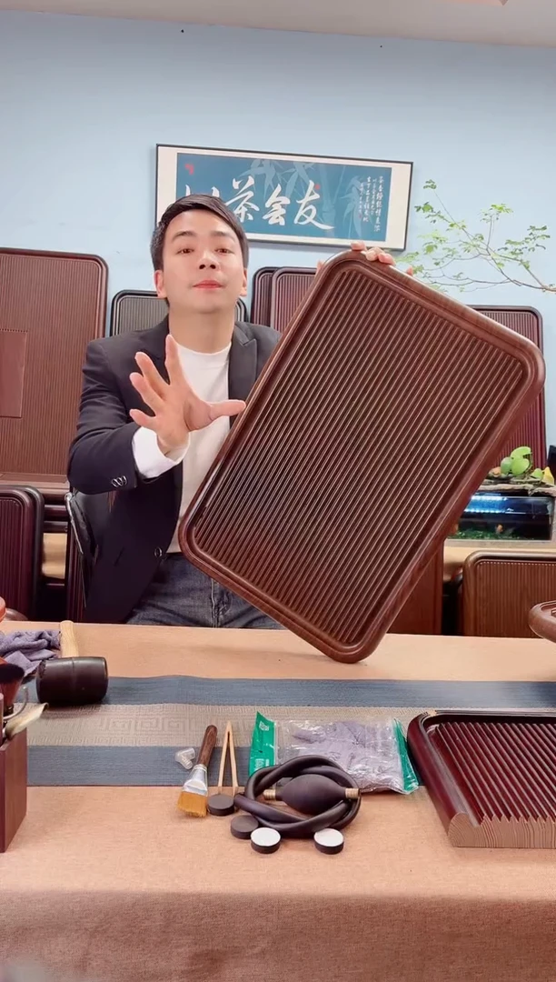 玫*60*40*4大海黄褐色款式茶盘