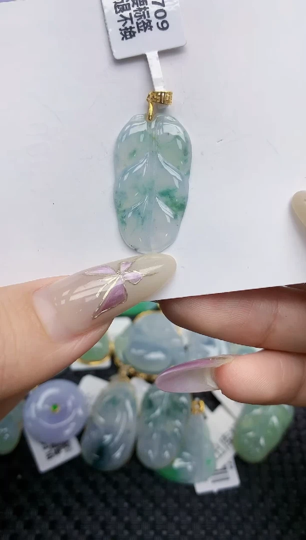 翡翠挂件18K金镶嵌331   天然翡翠A货