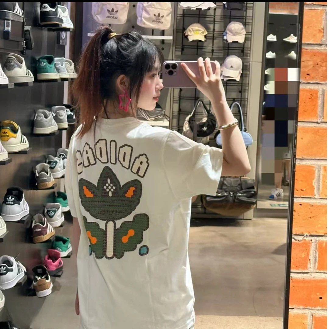 Adidas三叶草STREET2T-SHIRT经典户外大标新款运动短袖T恤KD1844