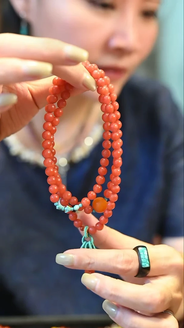 南红玛瑙未镶嵌颈饰怡**莲定向 怡然蓝莲