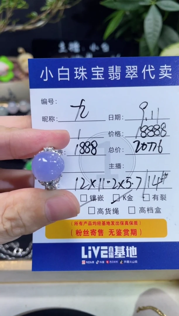 吊坠(不含链)18K金镶嵌翡翠九*戒指