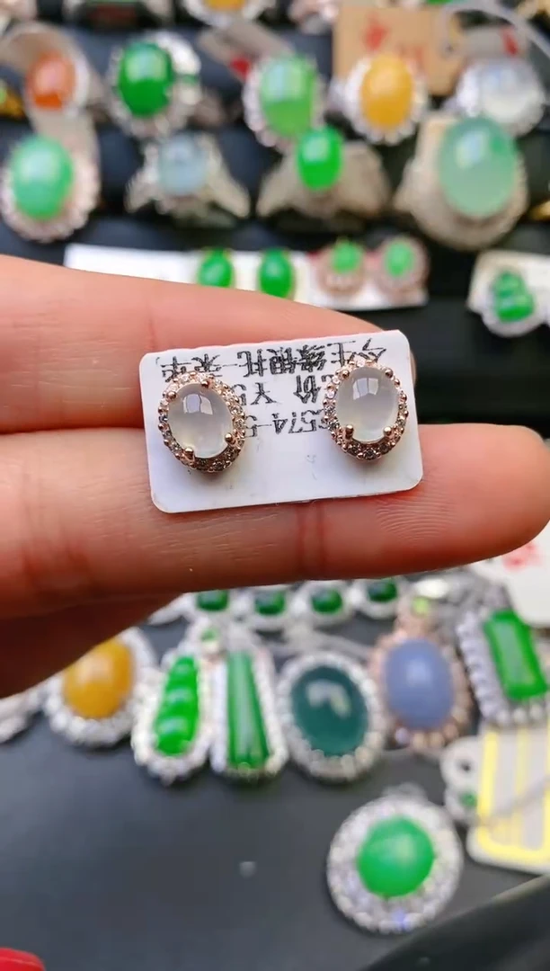 【闪购商品】翡翠戒指银S925镶嵌天然A货翡翠1