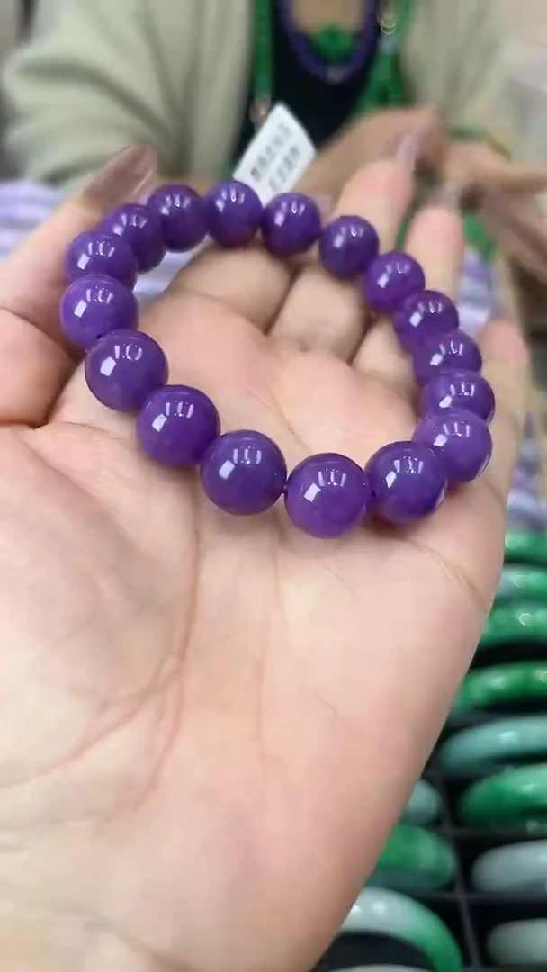 【闪购商品】砖雕闪24 妖紫手串  大颗粒