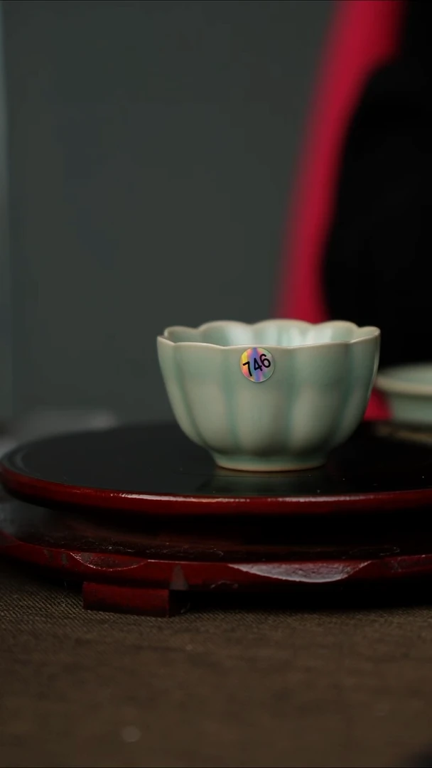 全品 莲花杯 无底款 仿古釉746