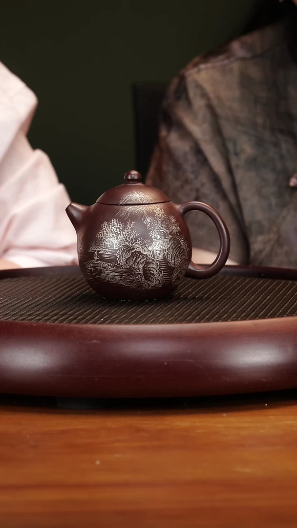 茶壶紫砂93CH描银龙蛋古龙血230cc