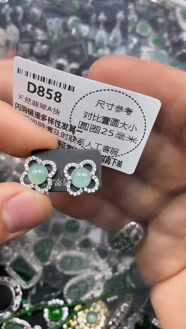颈饰未镶嵌翡翠D858耳钉