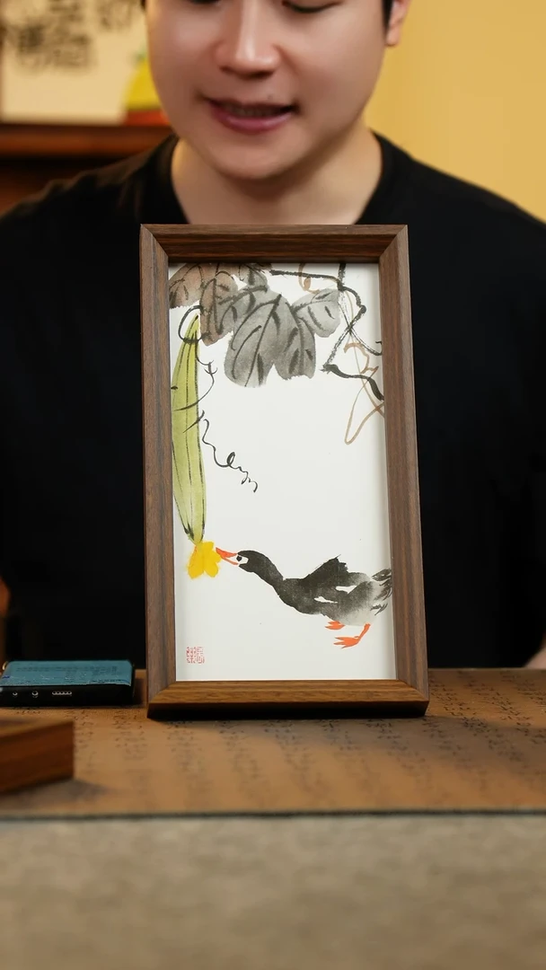 国画15*27.5纯手绘国风国画摆台