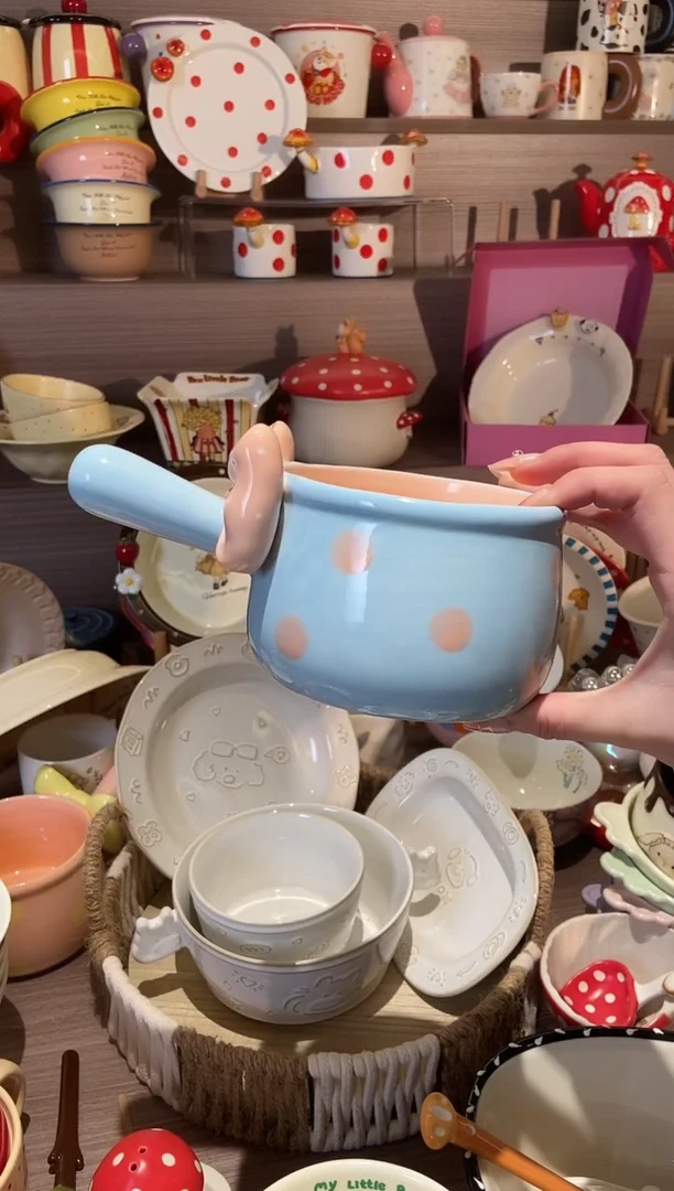 【闪购商品】瓷蝴蝶结 把手碗 瑕疵