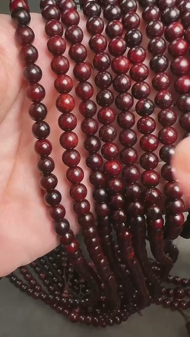 手串/手链小叶紫檀555076-紫檀0.6x108颗树头料带瘤疤