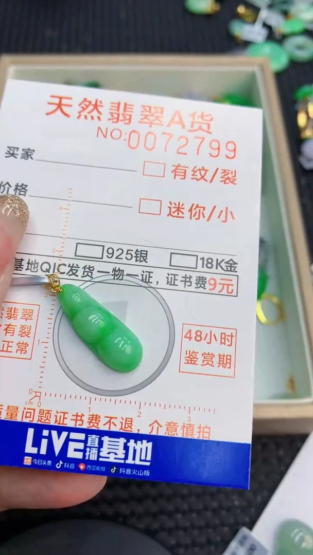 翡翠18K金镶嵌颈饰             8