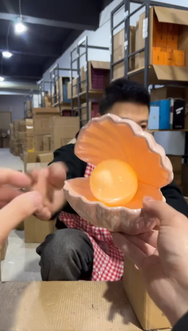 【闪购商品】杯陶瓷粉色贝壳加灯