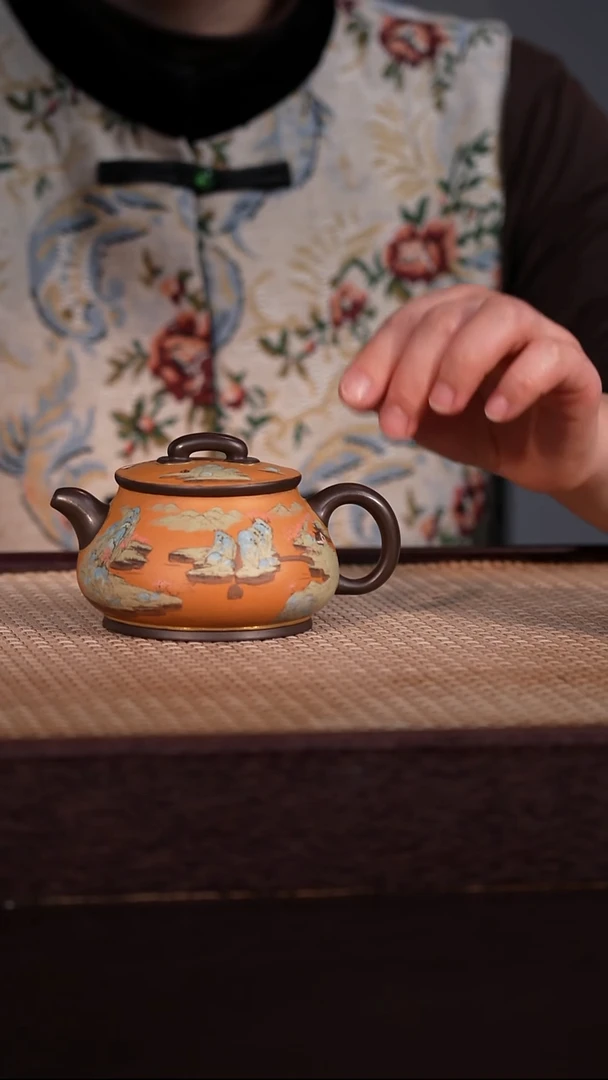 茶壶紫砂黑料/琉璃黄金段 200cc