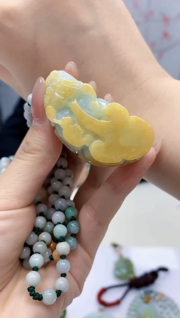 【闪购商品】定制翡翠未镶嵌4969jw-毛货挂件71赠珠链