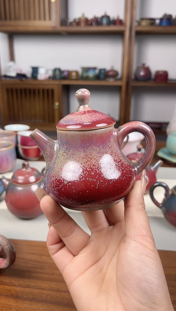【闪购商品】瓷片钧瓷钧尚源纯手工山楂色玉婷壶