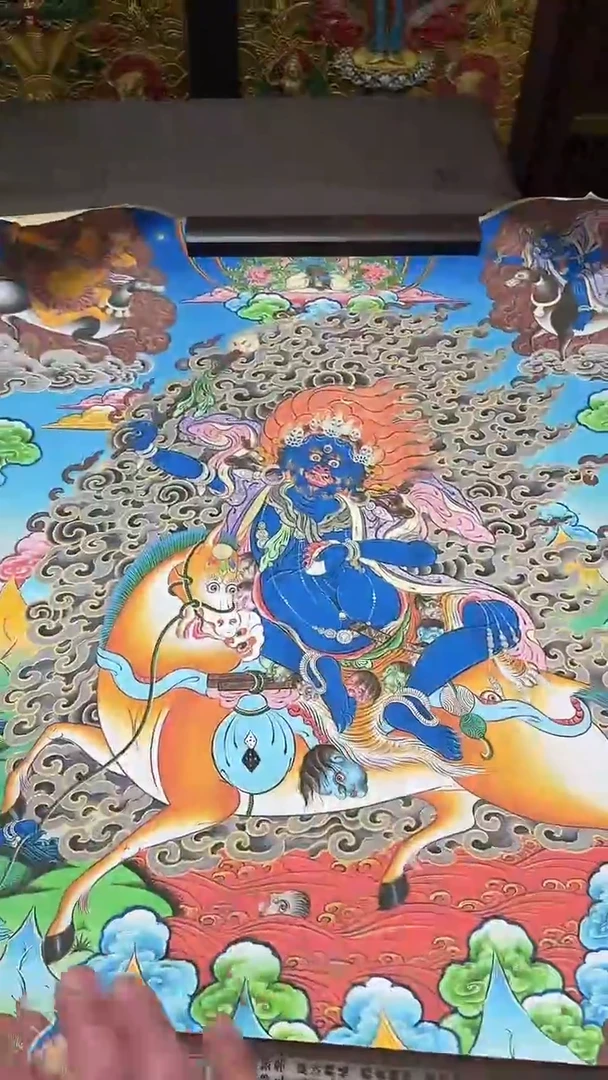 卷轴画【主播精品】高端卷轴画——唐卡AA173班丹拉姆