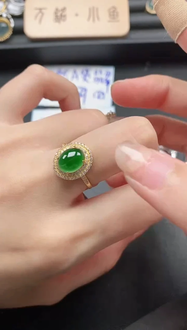 翡翠戒指银S925镶嵌51511