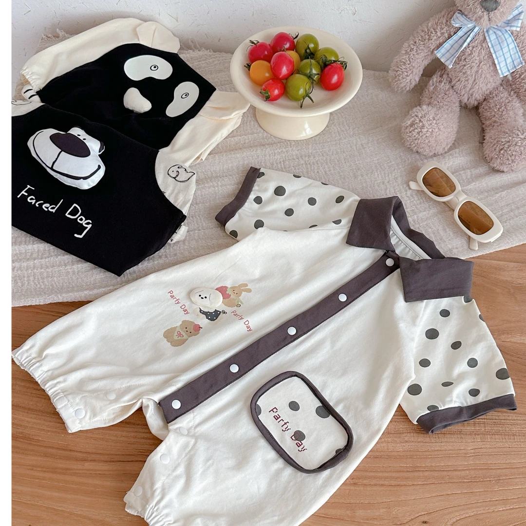 男女宝套装2025夏季新品男童爬服女童可爱连衣裙婴童包屁衣