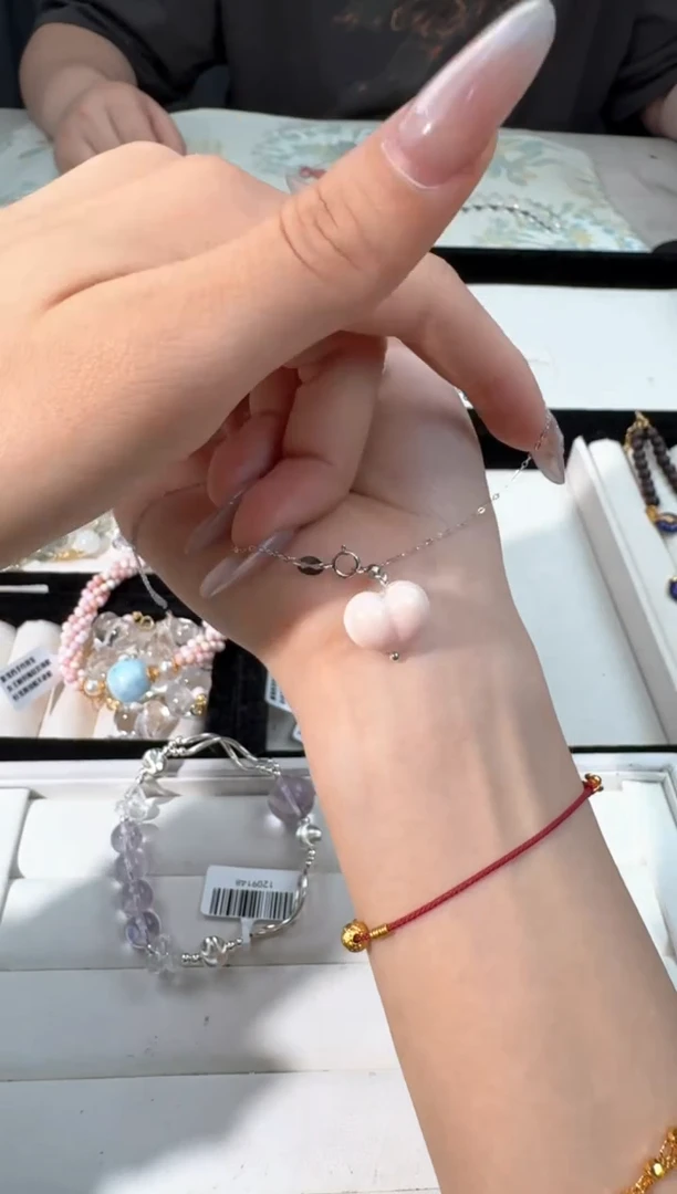 水晶手链银S925镶嵌K004女王屁桃项链