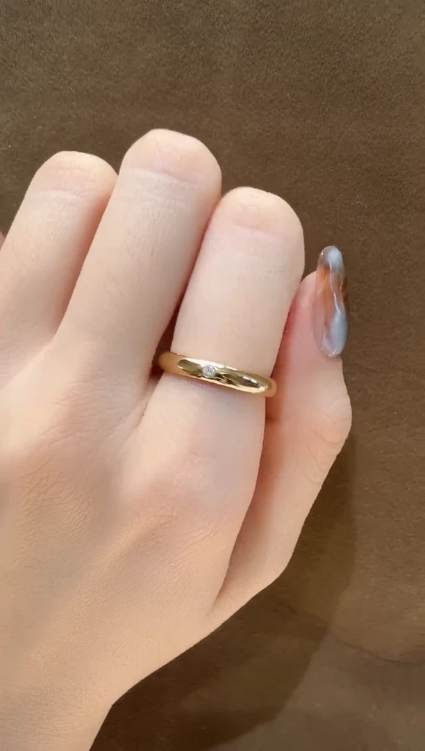 18K金镶嵌实验室培育钻石@@戒指黄圆形2分天元13