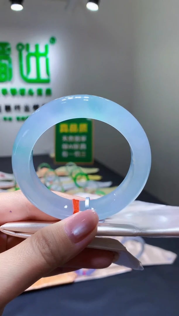 未镶嵌手镯翡翠-k48天然缅甸A货翡翠55.4正圈总价50万定金2万