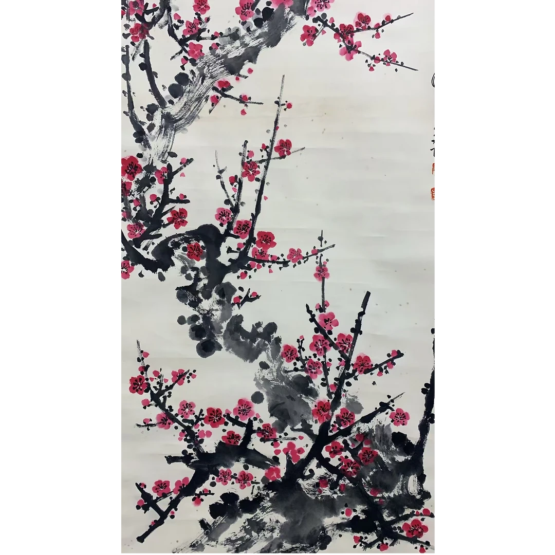 关老款 梅花立轴135 65 7.8平尺