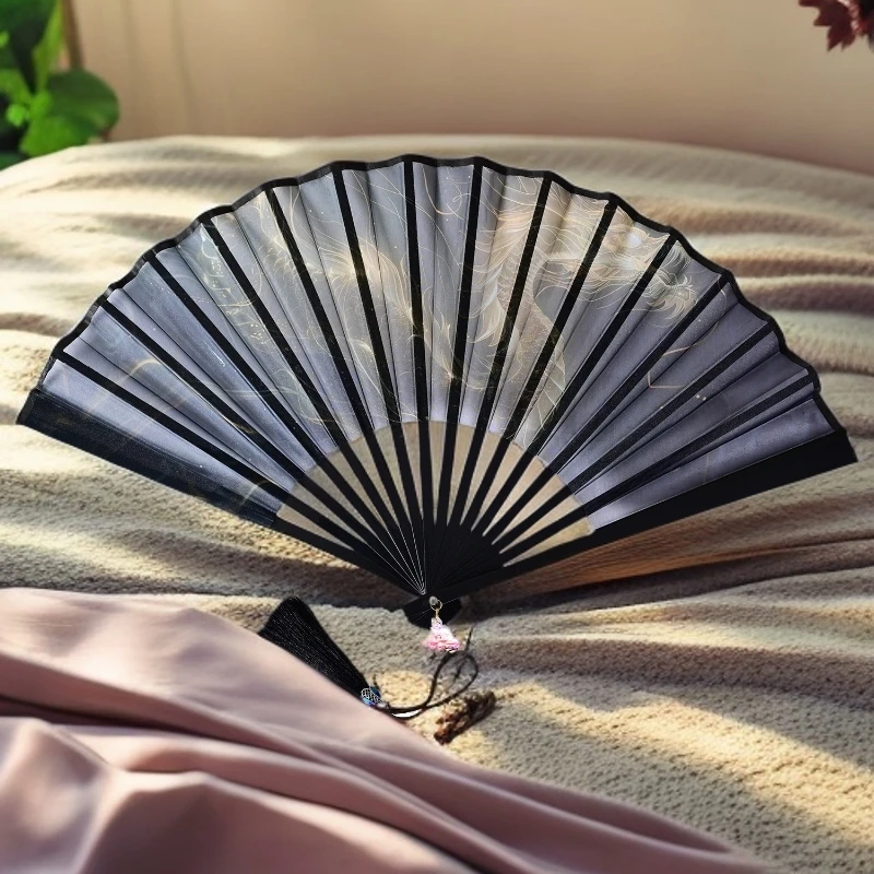 国风扇子便携中国风折扇男女古风汉服跳舞男生霸气蹦迪网红道具扇