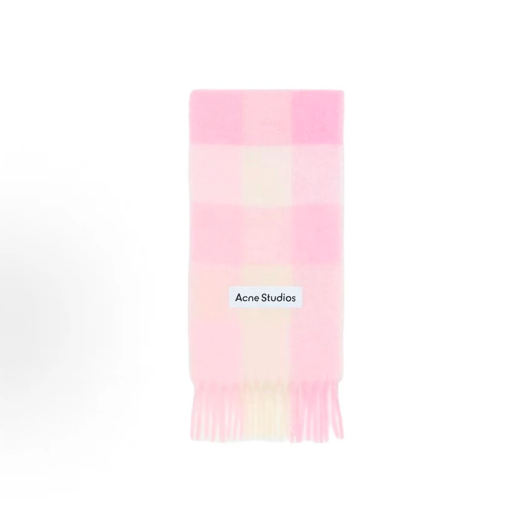 未使用 AcneStudios 多格纹 羊驼毛 绒线围巾 男女同款情侣款